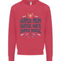 Super Mum Wife Nurse Mothers Day Gift Kids Sweatshirt Jumper Heliconia