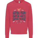Super Mum Wife Nurse Mothers Day Gift Kids Sweatshirt Jumper Heliconia