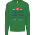 Super Mum Wife Nurse Mothers Day Gift Kids Sweatshirt Jumper Irish Green