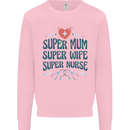 Super Mum Wife Nurse Mothers Day Gift Kids Sweatshirt Jumper Light Pink