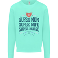 Super Mum Wife Nurse Mothers Day Gift Kids Sweatshirt Jumper Peppermint