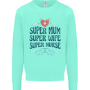 Super Mum Wife Nurse Mothers Day Gift Kids Sweatshirt Jumper Peppermint