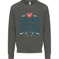 Super Mum Wife Nurse Mothers Day Gift Kids Sweatshirt Jumper Storm Grey