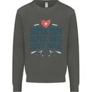 Super Mum Wife Nurse Mothers Day Gift Kids Sweatshirt Jumper Storm Grey