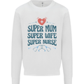 Super Mum Wife Nurse Mothers Day Gift Kids Sweatshirt Jumper White