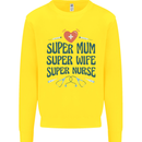 Super Mum Wife Nurse Mothers Day Gift Kids Sweatshirt Jumper Yellow