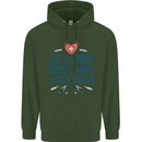 Super Mum Wife Nurse Mothers Day Gift Mens 80% Cotton Hoodie Forest Green