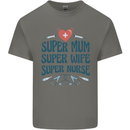 Super Mum Wife Nurse Mothers Day Gift Mens Cotton T-Shirt Tee Top Charcoal