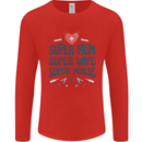 Super Mum Wife Nurse Mothers Day Gift Mens Long Sleeve T-Shirt Red
