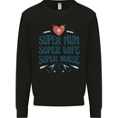 Super Mum Wife Nurse Mothers Day Gift Mens Sweatshirt Jumper Black