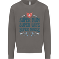 Super Mum Wife Nurse Mothers Day Gift Mens Sweatshirt Jumper Charcoal