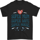 Super Mum Wife Nurse Mothers Day Gift Mens T-Shirt 100% Cotton Black