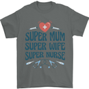 Super Mum Wife Nurse Mothers Day Gift Mens T-Shirt 100% Cotton Charcoal