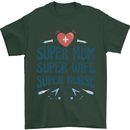 Super Mum Wife Nurse Mothers Day Gift Mens T-Shirt 100% Cotton Forest Green