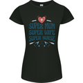Super Mum Wife Nurse Mothers Day Gift Womens Petite Cut T-Shirt Black