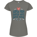 Super Mum Wife Nurse Mothers Day Gift Womens Petite Cut T-Shirt Charcoal