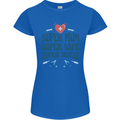 Super Mum Wife Nurse Mothers Day Gift Womens Petite Cut T-Shirt Royal Blue