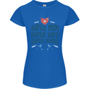 Super Mum Wife Nurse Mothers Day Gift Womens Petite Cut T-Shirt Royal Blue