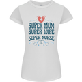 Super Mum Wife Nurse Mothers Day Gift Womens Petite Cut T-Shirt White