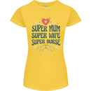 Super Mum Wife Nurse Mothers Day Gift Womens Petite Cut T-Shirt Yellow