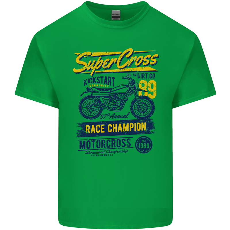Supercross MotoX Dirt Bike Motocross Kids T-Shirt Childrens Irish Green