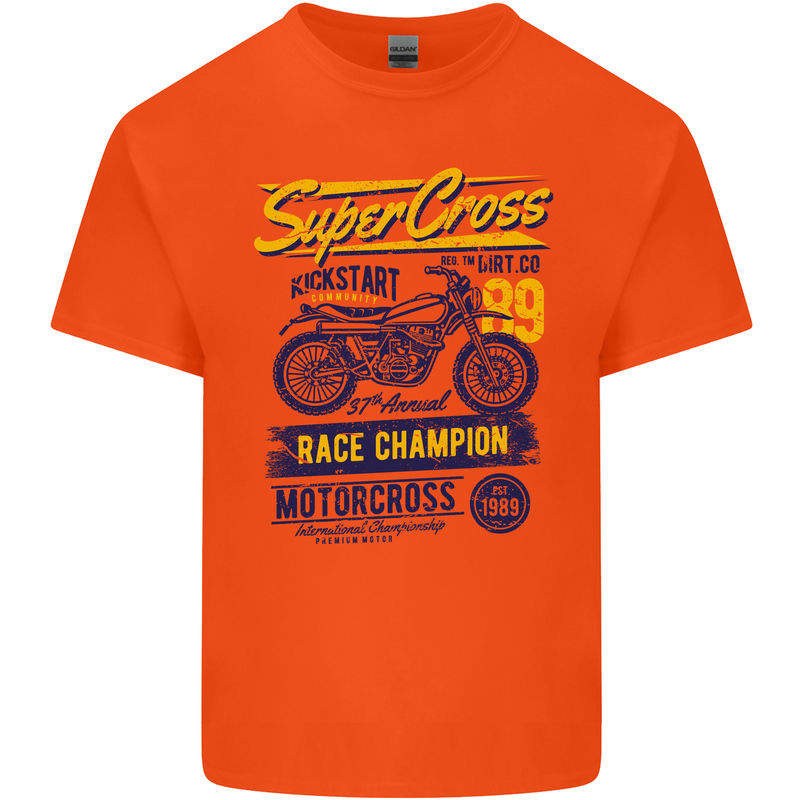 Supercross MotoX Dirt Bike Motocross Kids T-Shirt Childrens Orange