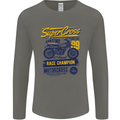 Supercross MotoX Dirt Bike Motocross Mens Long Sleeve T-Shirt Charcoal