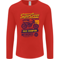 Supercross MotoX Dirt Bike Motocross Mens Long Sleeve T-Shirt Red