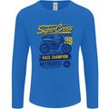 Supercross MotoX Dirt Bike Motocross Mens Long Sleeve T-Shirt Royal Blue