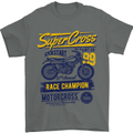 Supercross MotoX Dirt Bike Motocross Mens T-Shirt 100% Cotton Charcoal