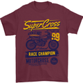 Supercross MotoX Dirt Bike Motocross Mens T-Shirt 100% Cotton Maroon