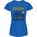 Supercross MotoX Dirt Bike Motocross Womens Petite Cut T-Shirt Royal Blue