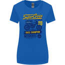Supercross MotoX Dirt Bike Motocross Womens Wider Cut T-Shirt Royal Blue
