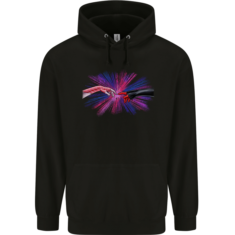 Superhero Creation Funny Religious Parody Mens 80% Cotton Hoodie Black