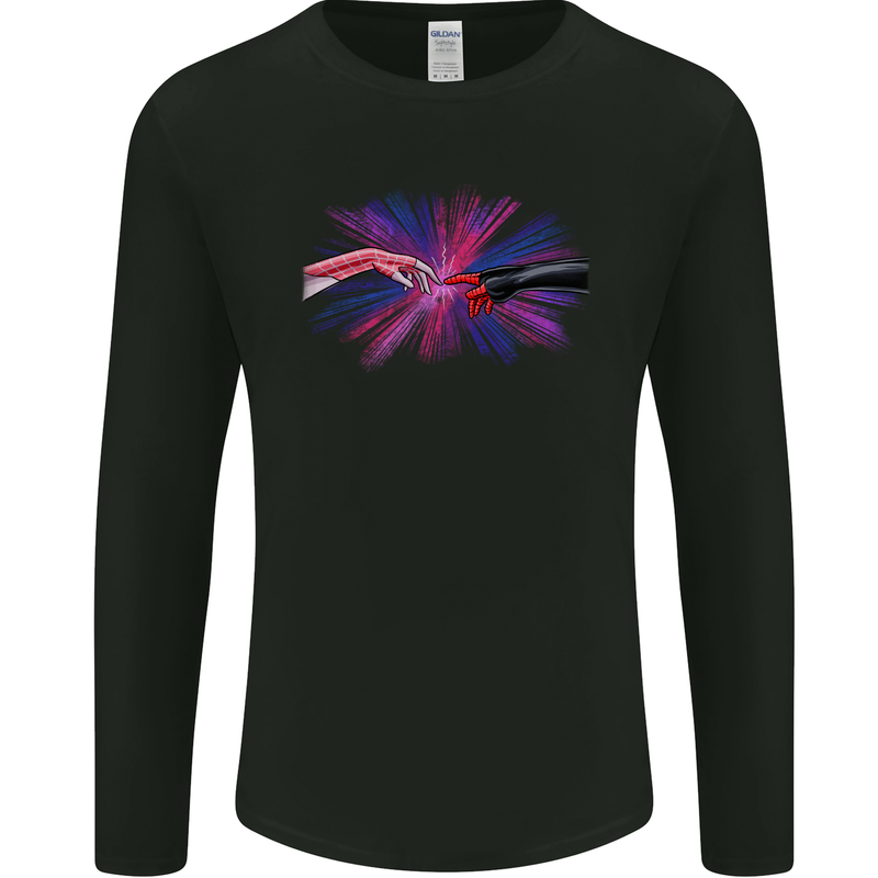 Superhero Creation Funny Religious Parody Mens Long Sleeve T-Shirt Black