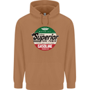 Superior Gasoline Biker Motorcycle Motorbike Mens 80% Cotton Hoodie Caramel Latte
