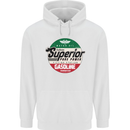 Superior Gasoline Biker Motorcycle Motorbike Mens 80% Cotton Hoodie White