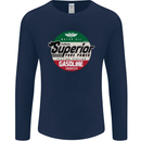 Superior Gasoline Biker Motorcycle Motorbike Mens Long Sleeve T-Shirt Navy Blue