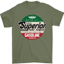 Superior Gasoline Biker Motorcycle Motorbike Mens T-Shirt 100% Cotton Military Green