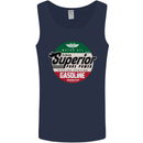 Superior Gasoline Biker Motorcycle Motorbike Mens Vest Tank Top Navy Blue