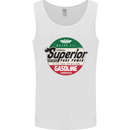 Superior Gasoline Biker Motorcycle Motorbike Mens Vest Tank Top White