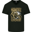 Superior Performance Motorcycle Motorbike Biker Mens V-Neck Cotton T-Shirt Black