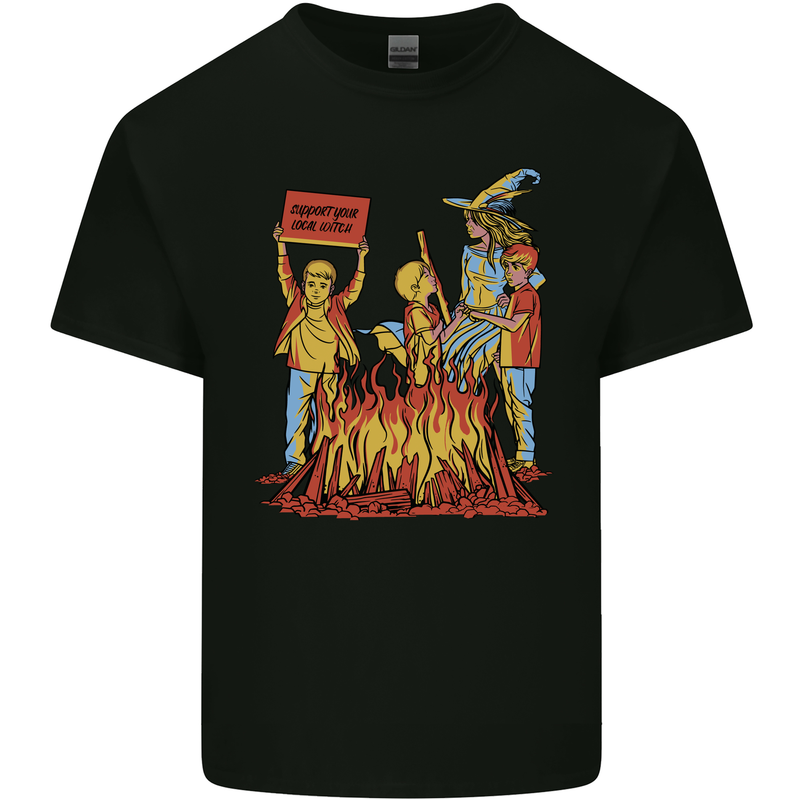 Support Your Local Witch Halloween Satire Kids T-Shirt Childrens Black