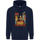 Support Your Local Witch Halloween Satire Mens 80% Cotton Hoodie Navy Blue