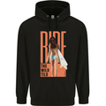 Surfing Ride the Wild Tild Surfer Mens 80% Cotton Hoodie Black