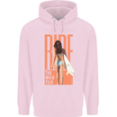 Surfing Ride the Wild Tild Surfer Mens 80% Cotton Hoodie Light Pink