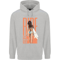 Surfing Ride the Wild Tild Surfer Mens 80% Cotton Hoodie Sports Grey
