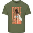 Surfing Ride the Wild Tild Surfer Mens Cotton T-Shirt Tee Top Military Green