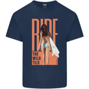 Surfing Ride the Wild Tild Surfer Mens Cotton T-Shirt Tee Top Navy Blue