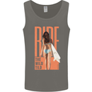 Surfing Ride the Wild Tild Surfer Mens Vest Tank Top Charcoal